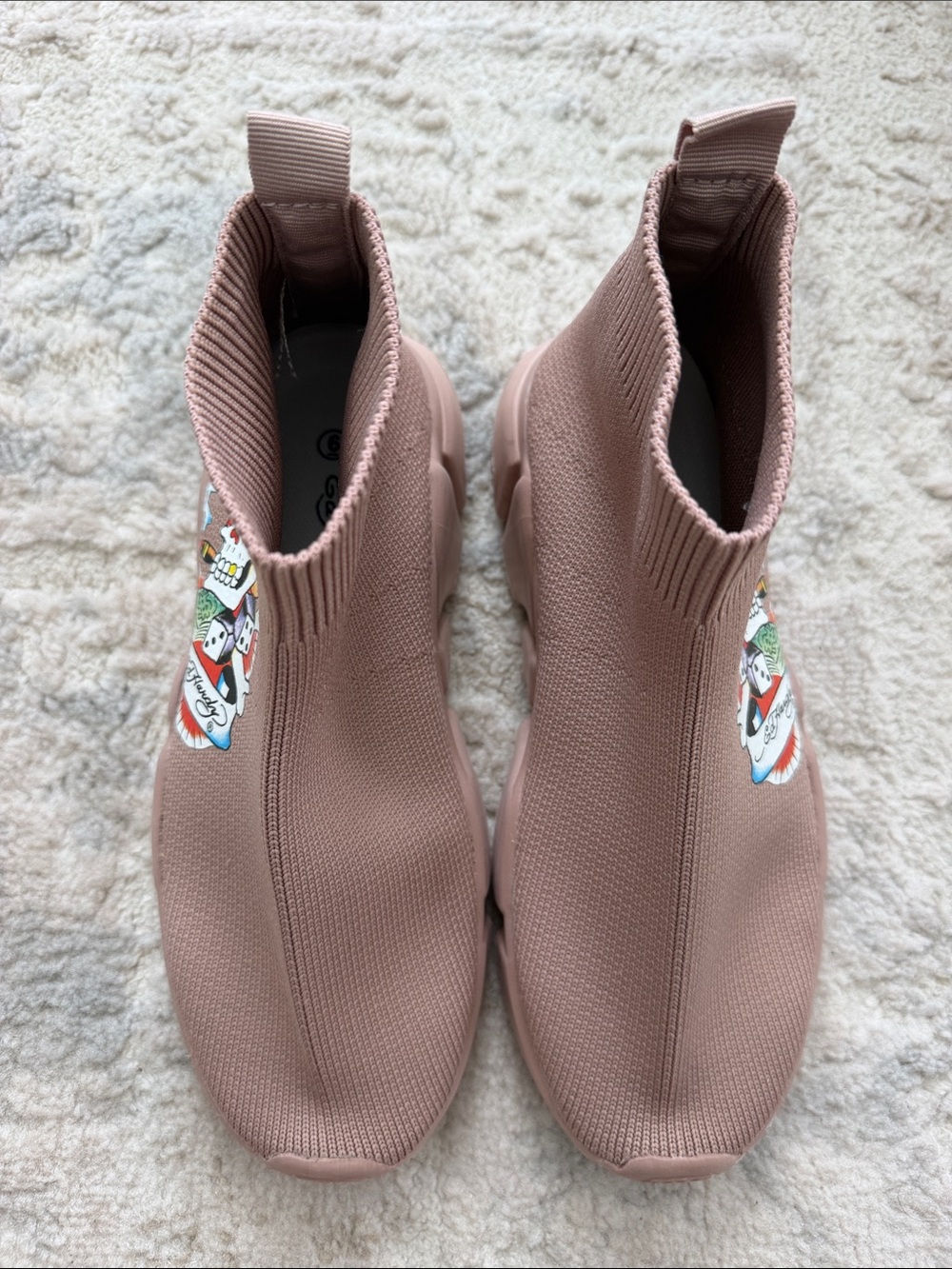Ed Hardy Women Sock Sneakers in Dusty Mauve